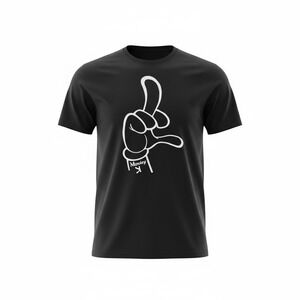 Vintage Jordan Craig Black Graphic T Shirt Mens M White Finger Hand Print Cotton